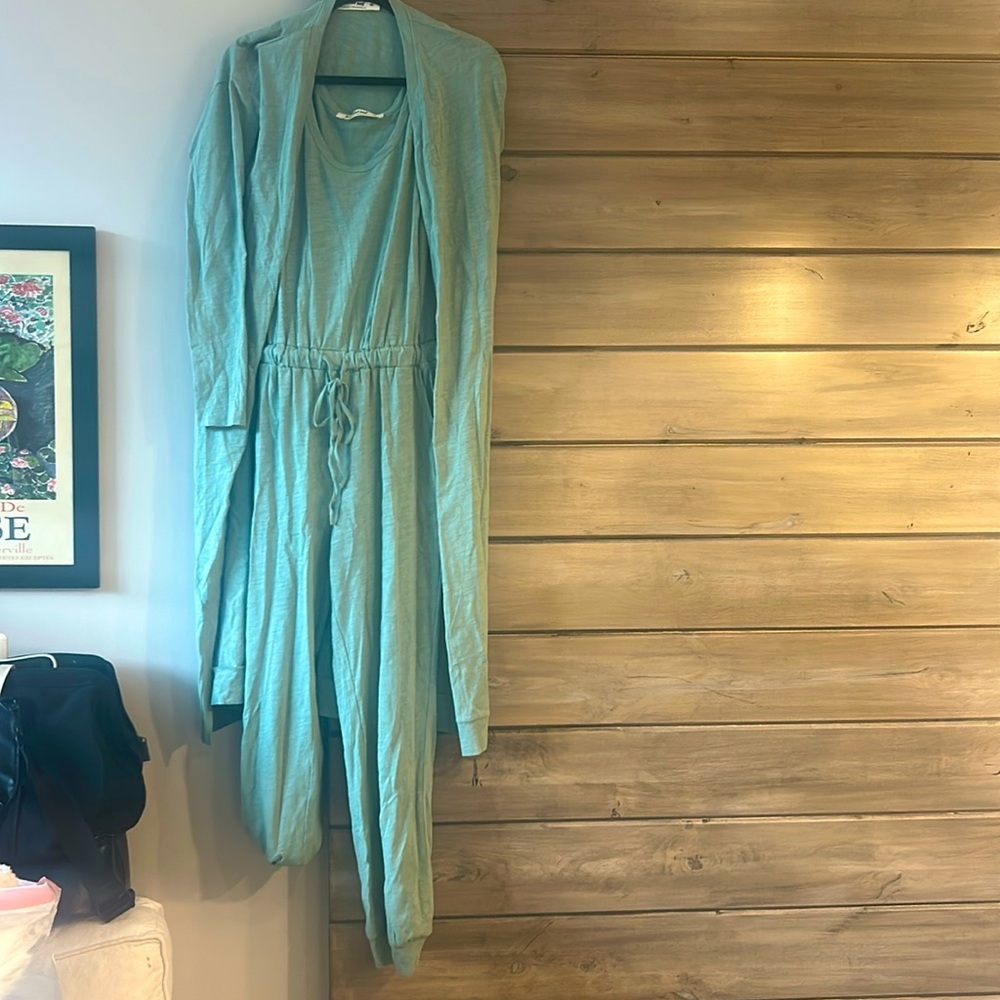 Mint green jumpsuit from local boutique